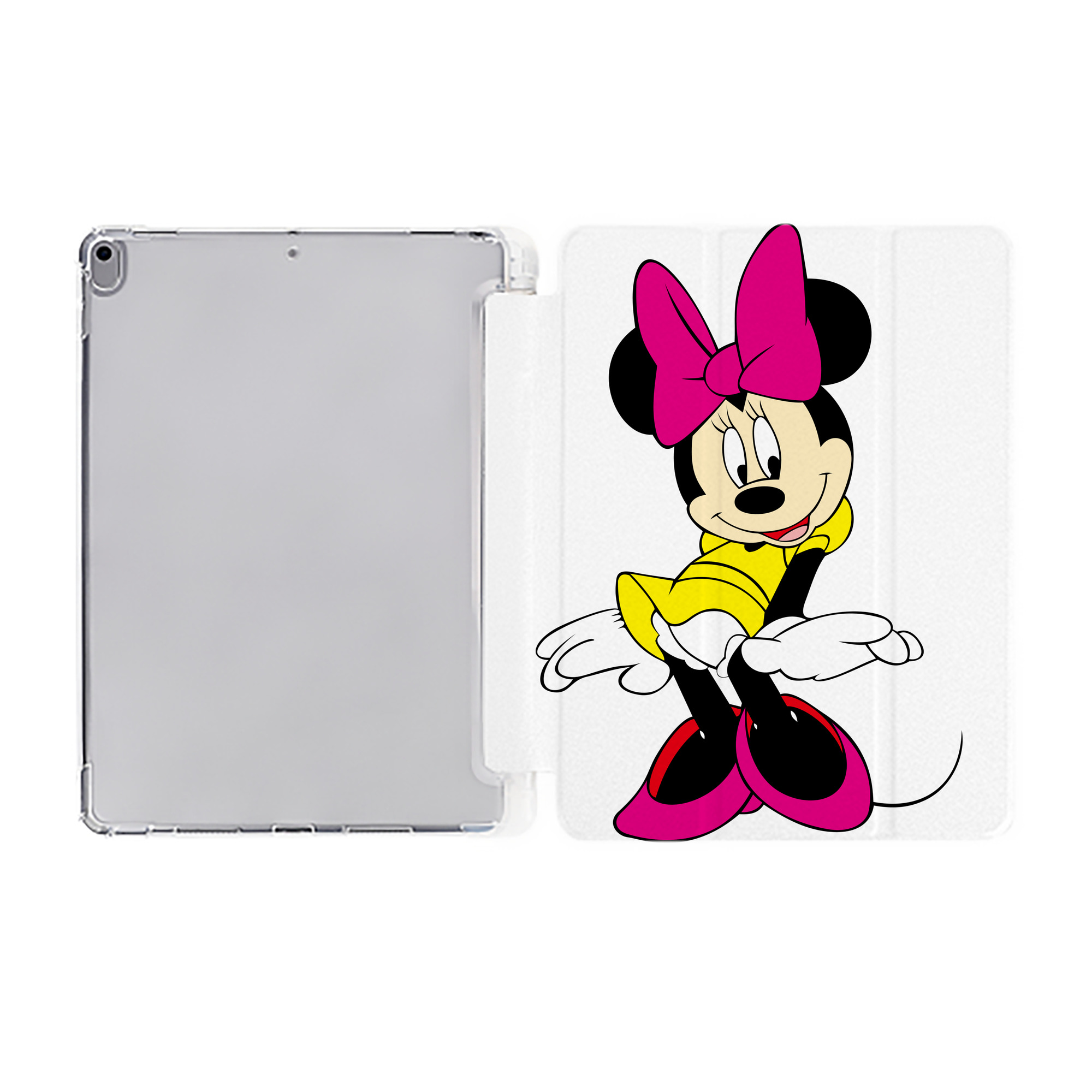 （画像用） ミッキーマウス Mickey Mouse IPad ケース ペン収納付き 三つ折りスタンド PUレザー×シリコン 対応機種9.5/10.5/10.9インチ